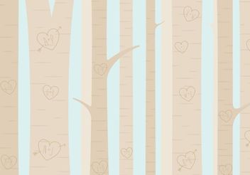 Heart Carved Tree Forest Vector - vector gratuit #152569